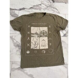 Greta Van Fleet The Battle at Garden's Gate Green T-Shirt   Size Medium Concert